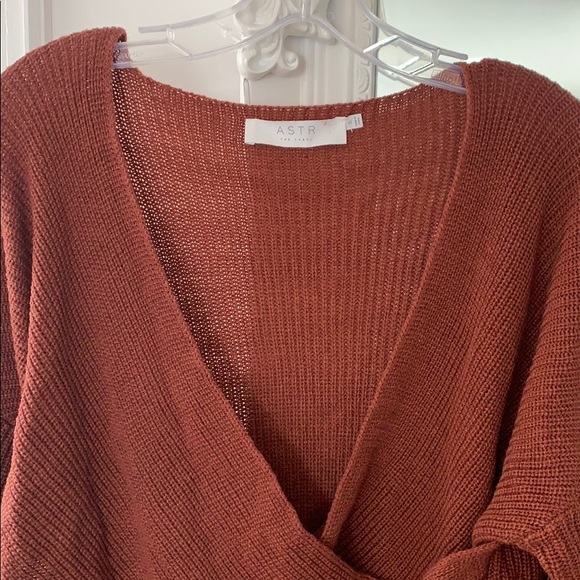 ASTR The Label Copper Faux Wrap Sweater - Picture 3 of 7